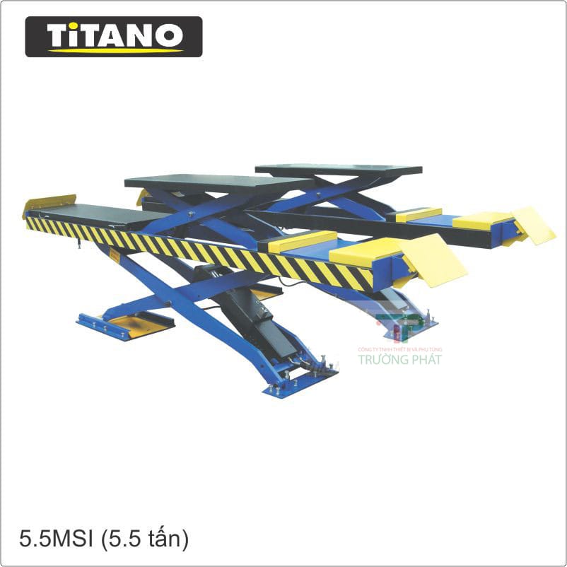 CẦU NÂNG CẮT KÉO TITANO TS-5.5MSI - BÀN RỘNG, 2 TẦNG, 5.5 TẤN