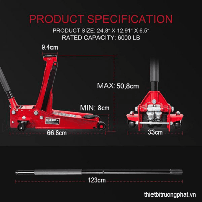 Kích cá sấu nâng ô tô 2 xi-lanh big red