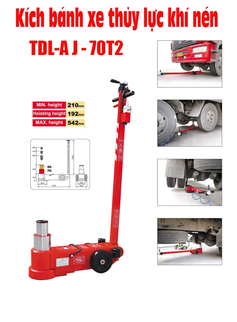 Kích thủy lực bánh xe đẩy TDL AJ-70T2 Kích thủy lực bánh xe đẩy TDL AJ-70T2