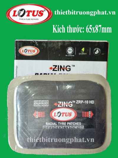 Miếng vá dùng cho lốp bố thẳng Lotus Ấn Độ ZRP10 (65x87MM) 20 miếng/hộp
