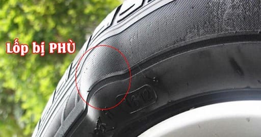 Lốp xe bị phù