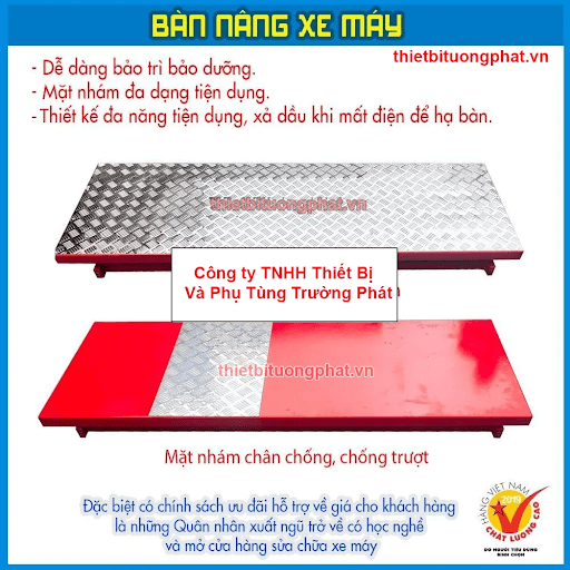 BÀN NÂNG XE MÁY THỦY LỰC ĐẶT NỔI